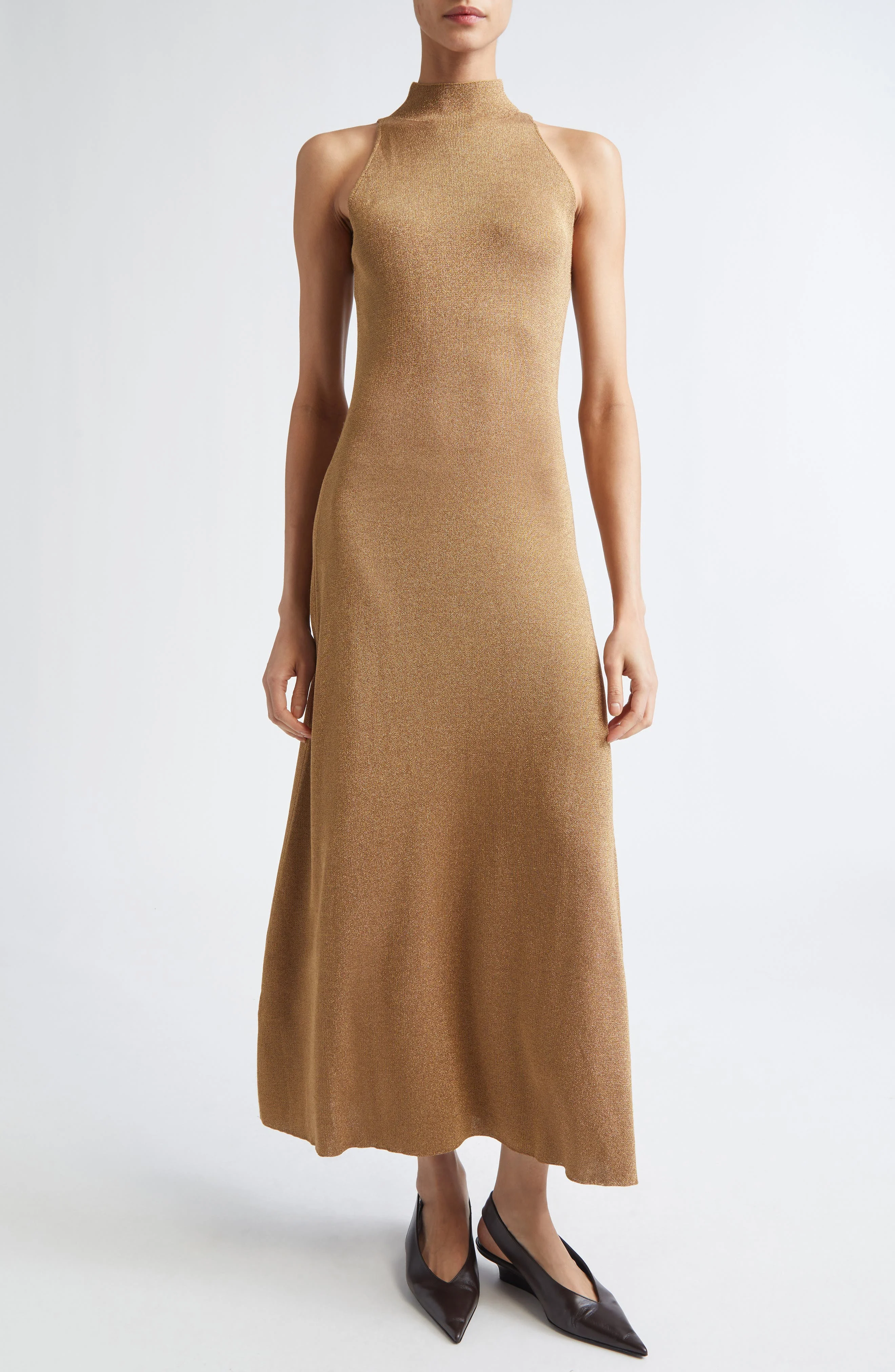 Altuzarra Mitzi Metallic Jersey Dress in Gold at Nordstrom - 1