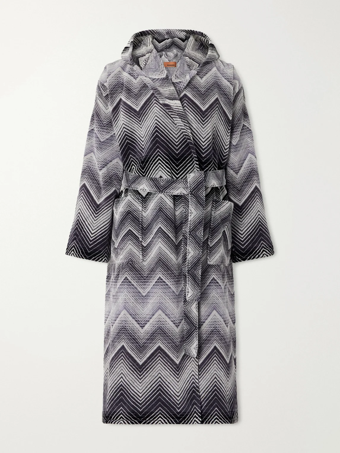 Marea Striped Cotton-Terry Hooded Robe - 1