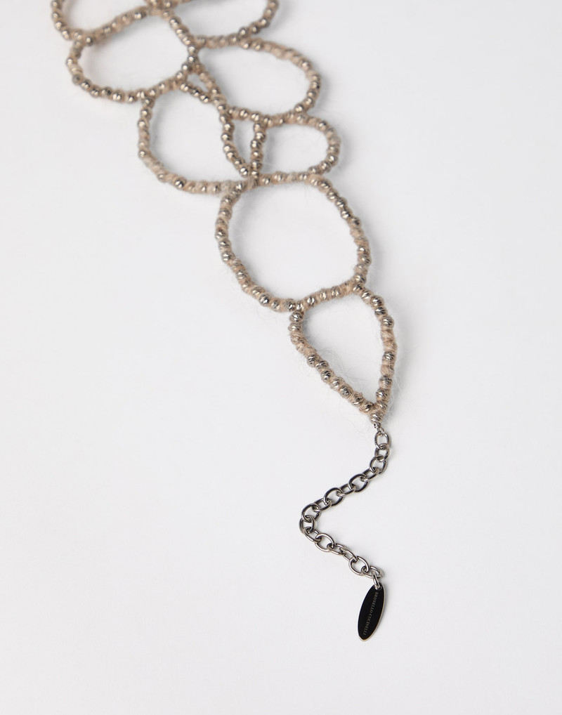 Brunello Cucinelli Ramage choker in Sterling Silver and mohair outlook