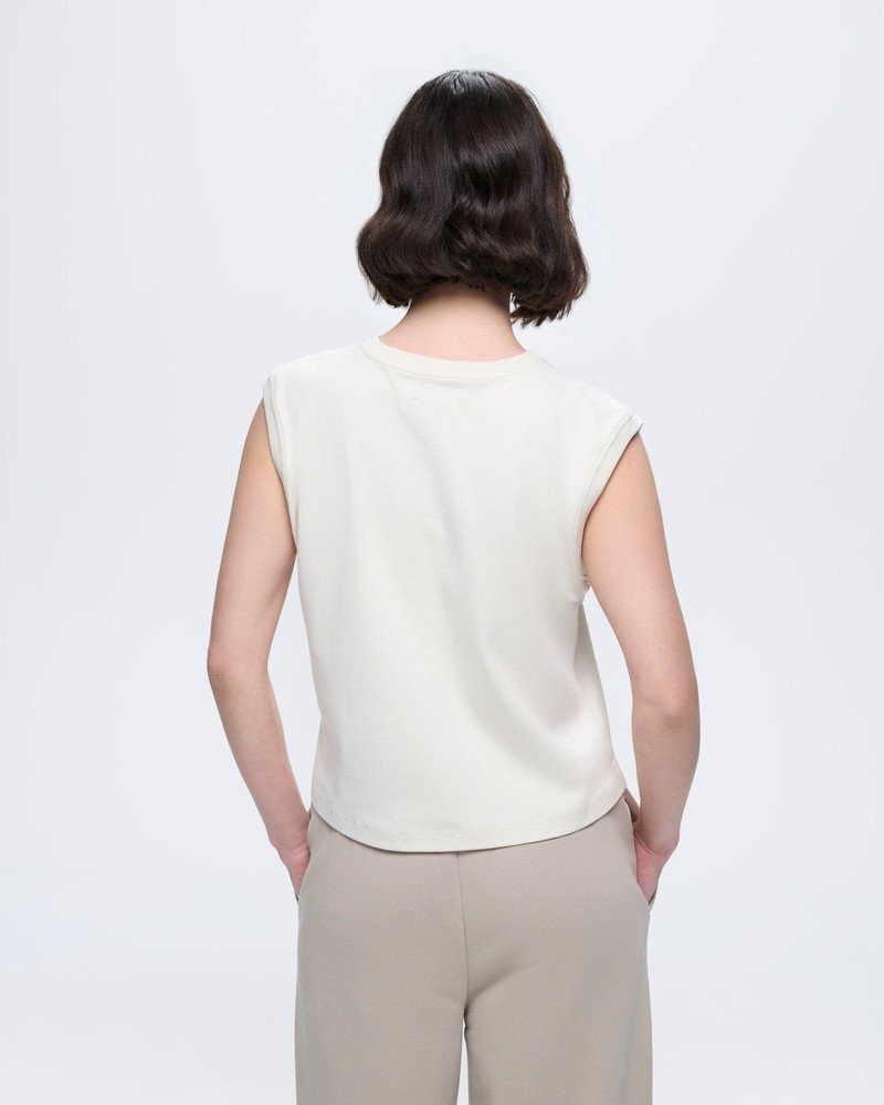 Womens Sleeveless T-Shirt - Bone White 5