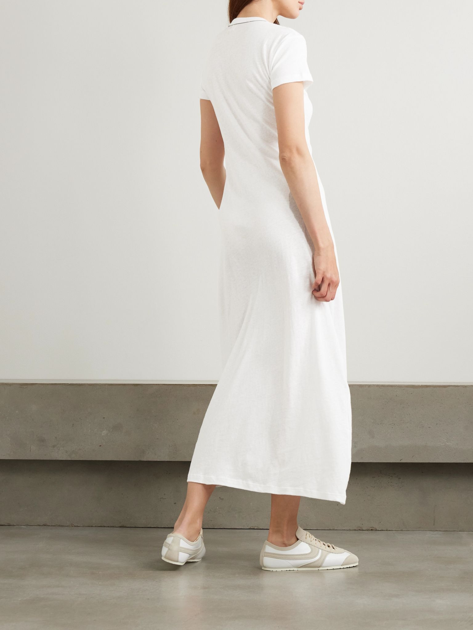 Laura recycled cotton-jersey maxi dress White - 3