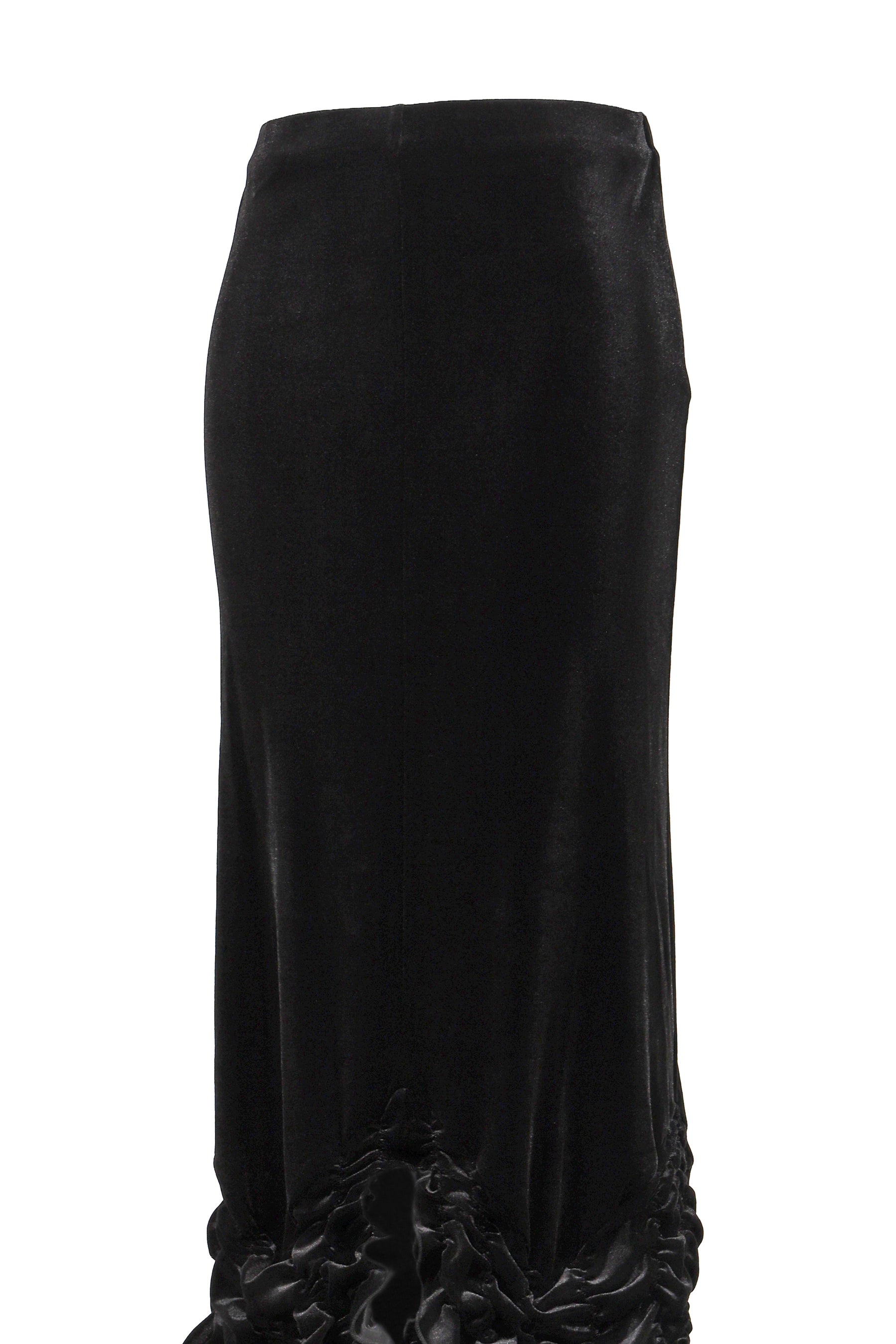 VELVET SMOCK SKIRT / BLK - 7