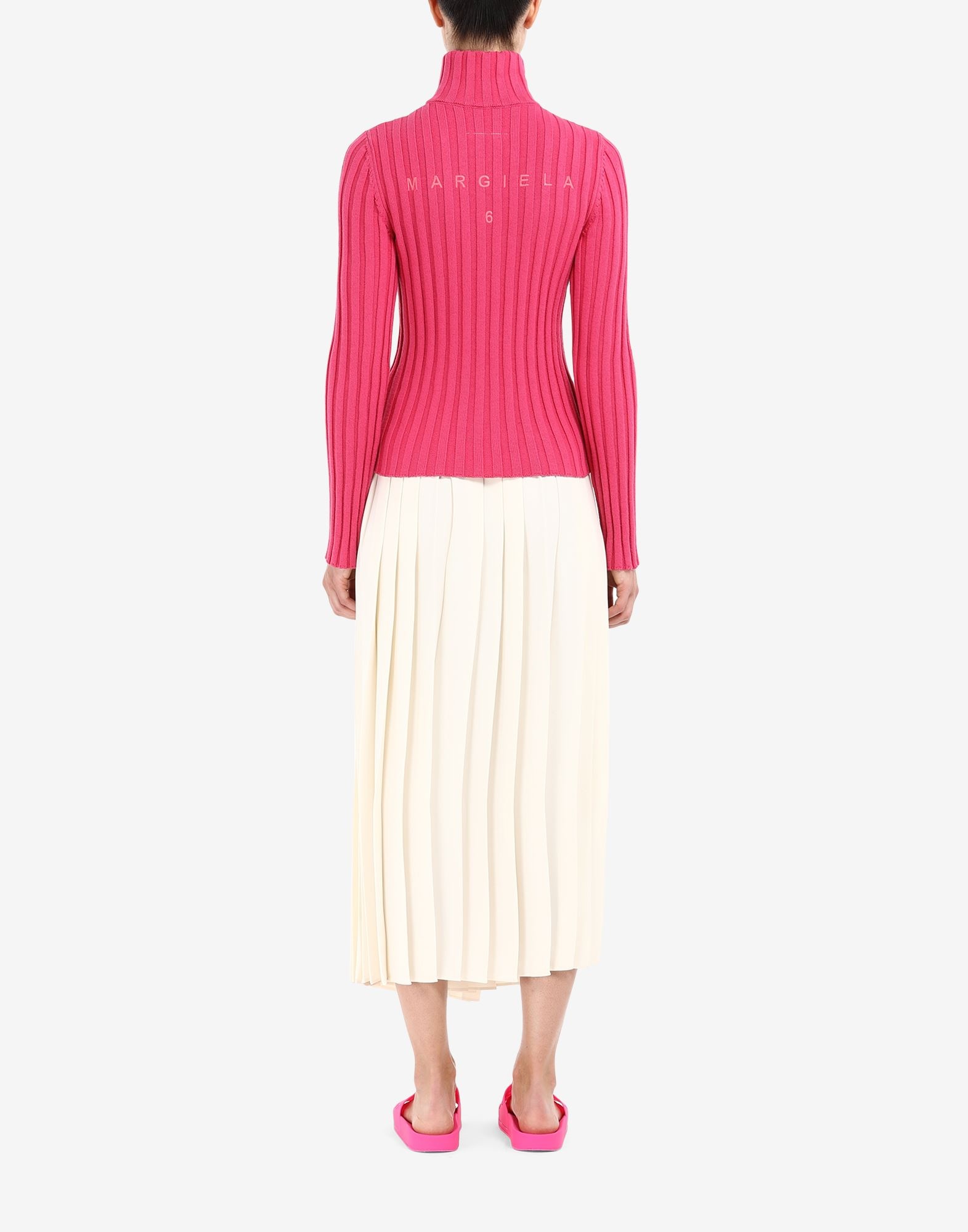 Logo ribbed zip sweater - 4