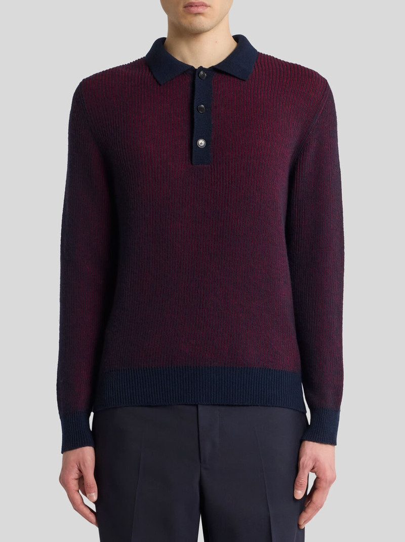 RIBBED WOOL POLO SHIRT 2
