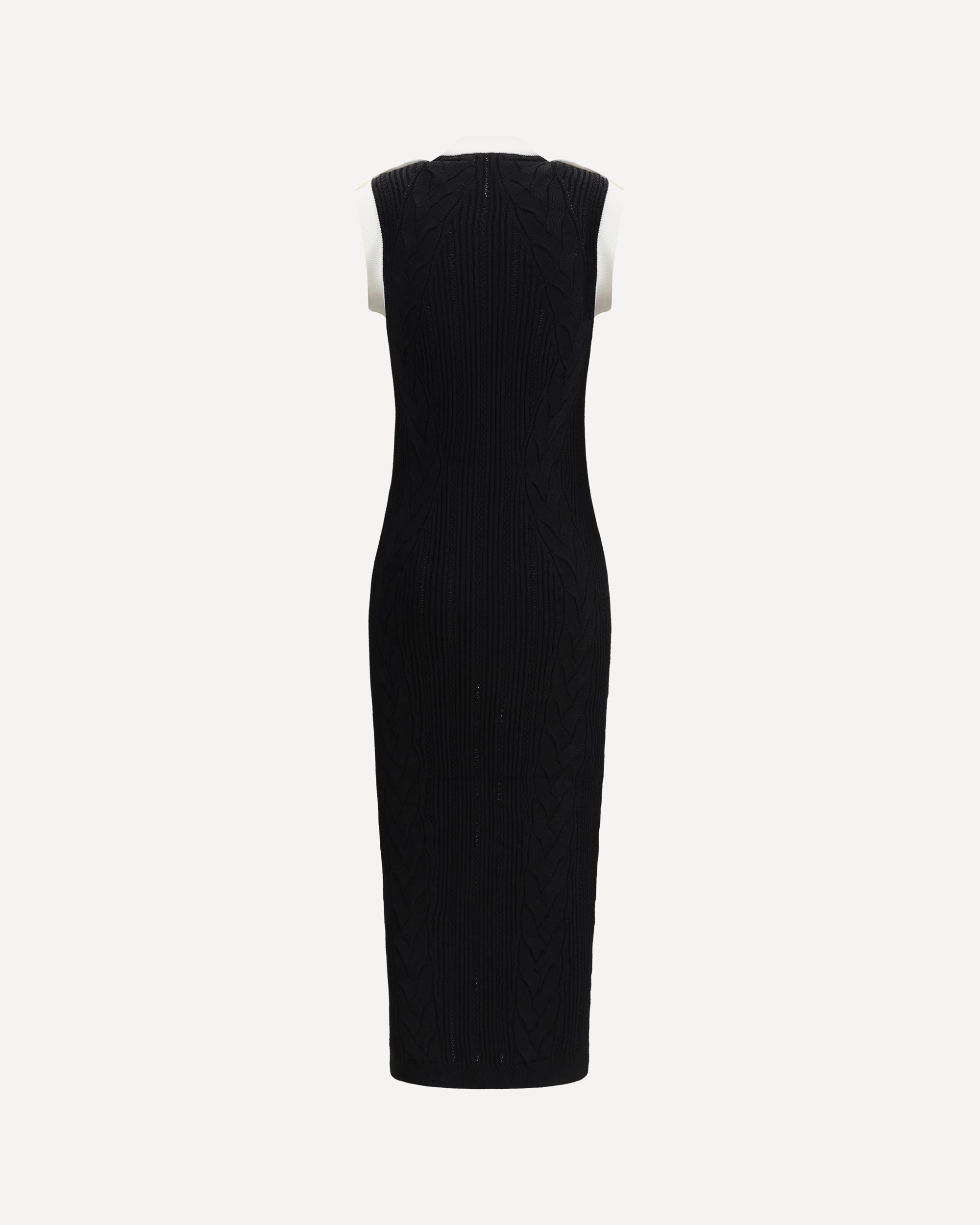 Sleeveless torsade knit long Dress - 2