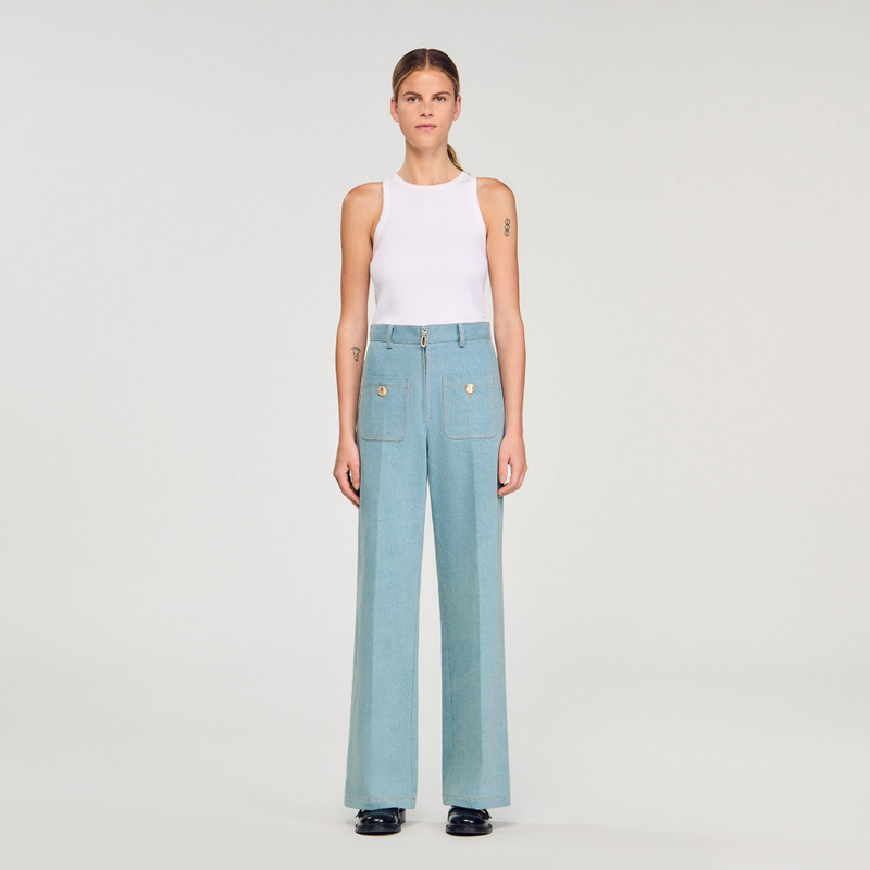 Sandro FADED HIGH-RISE WIDE-LEG JEANS outlook