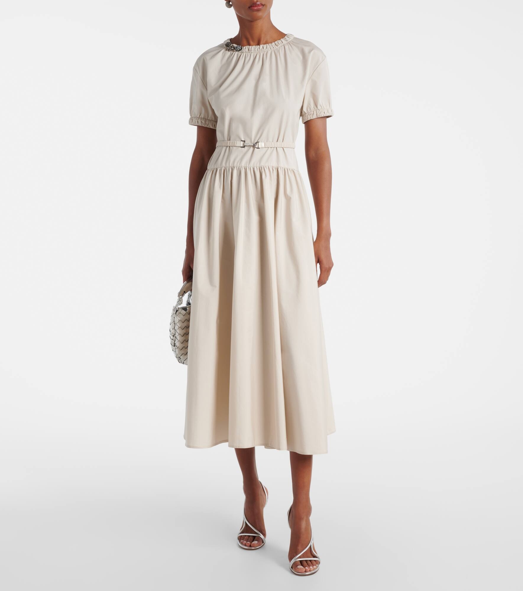 Terry cotton poplin midi dress - 2