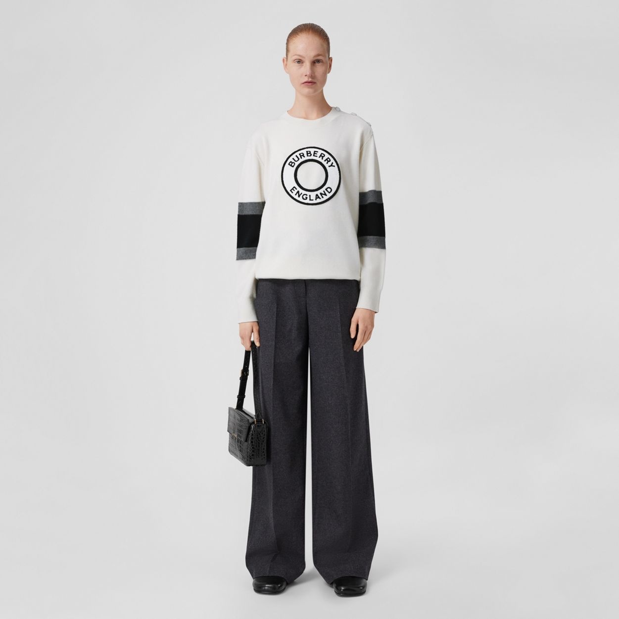 Logo Graphic Appliqué Wool Cashmere Sweater - 6
