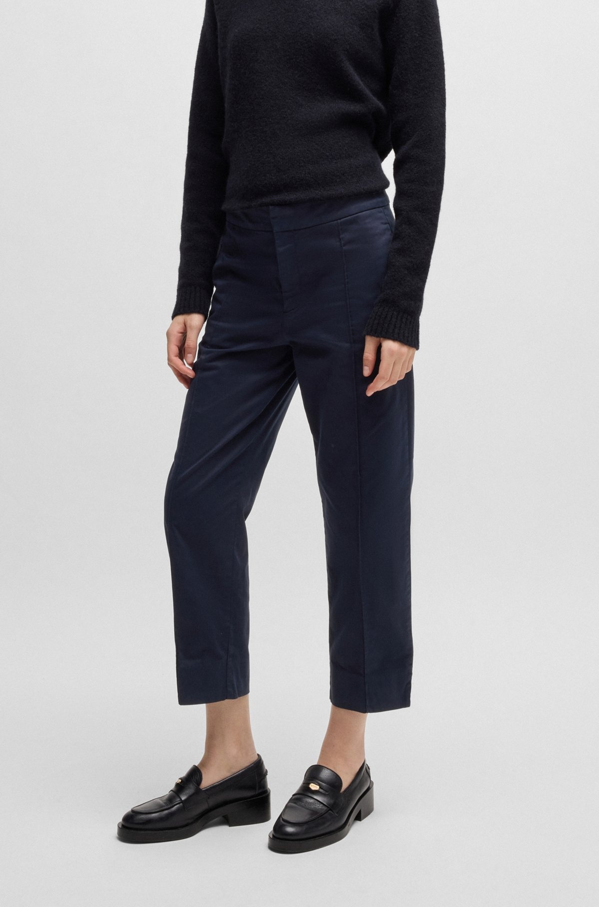 TAPERED-FIT CHINOS IN STRETCH-COTTON SATIN - 2