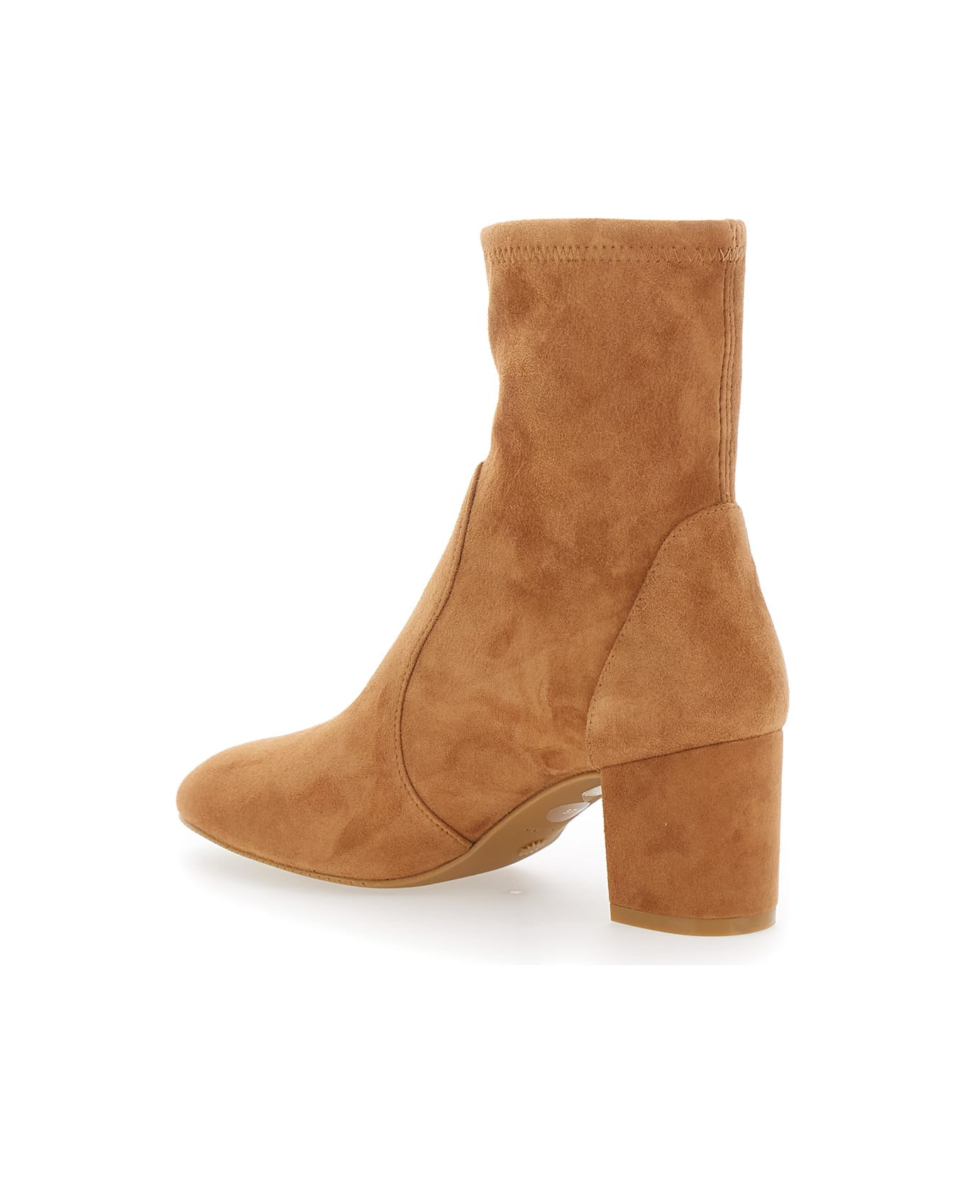 'yuliana' Beige Ankle Boots With Medium Block Heel In Ecoleather Woman - 3