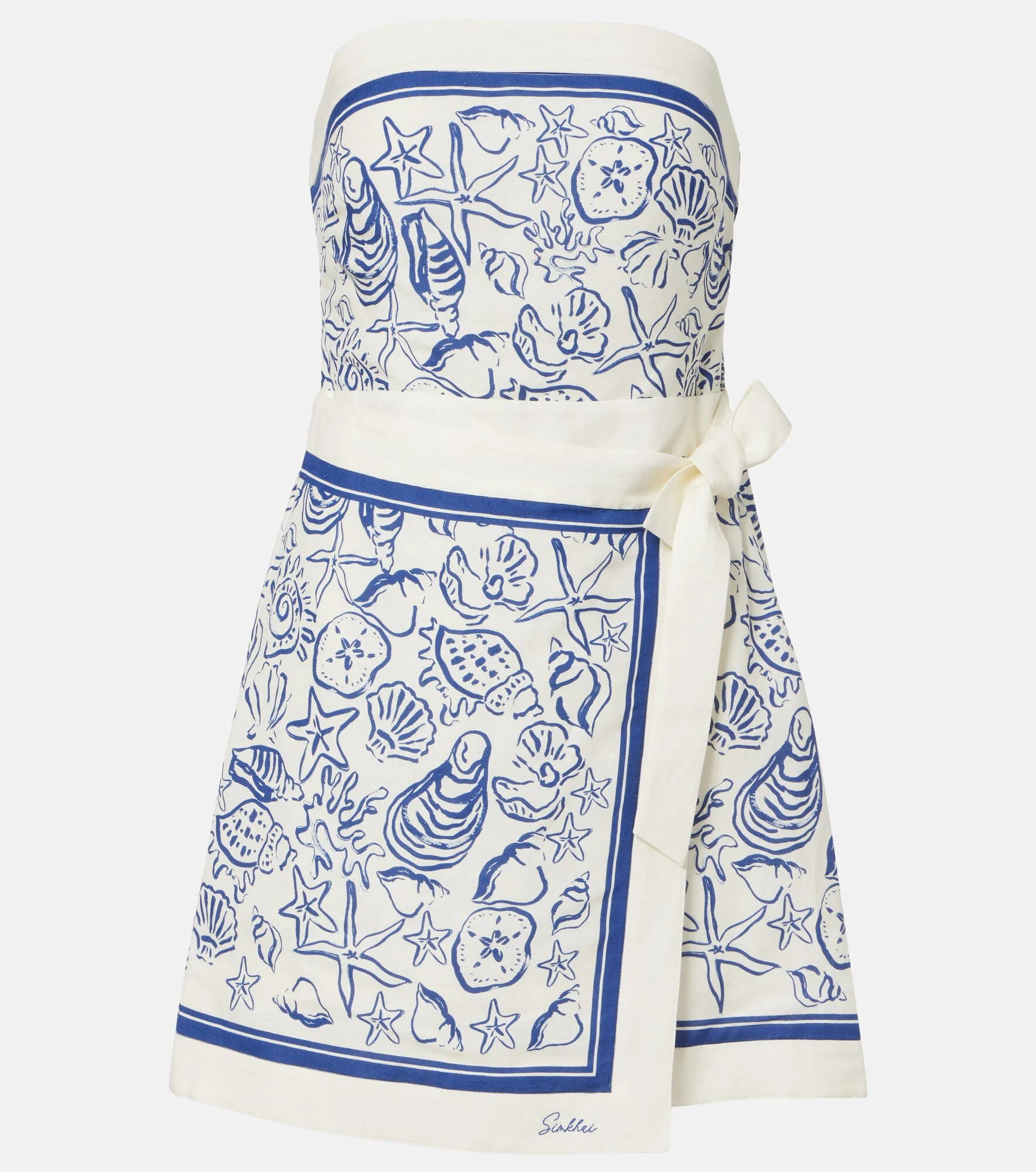 Darbie printed linen-blend minidress - 1