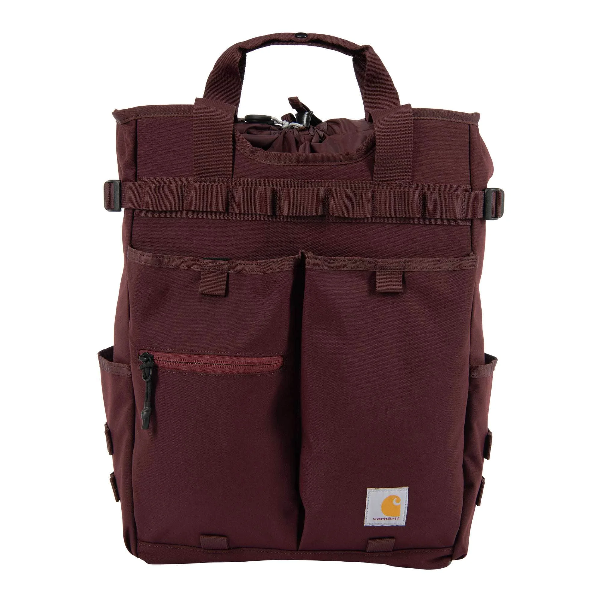28L Nylon Cinch-Top Convertible Tote Backpack - 1