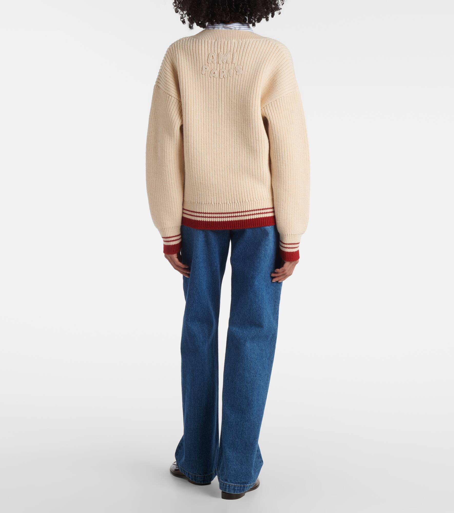 Ami De Cœur ribbed-knit virgin wool sweater - 3