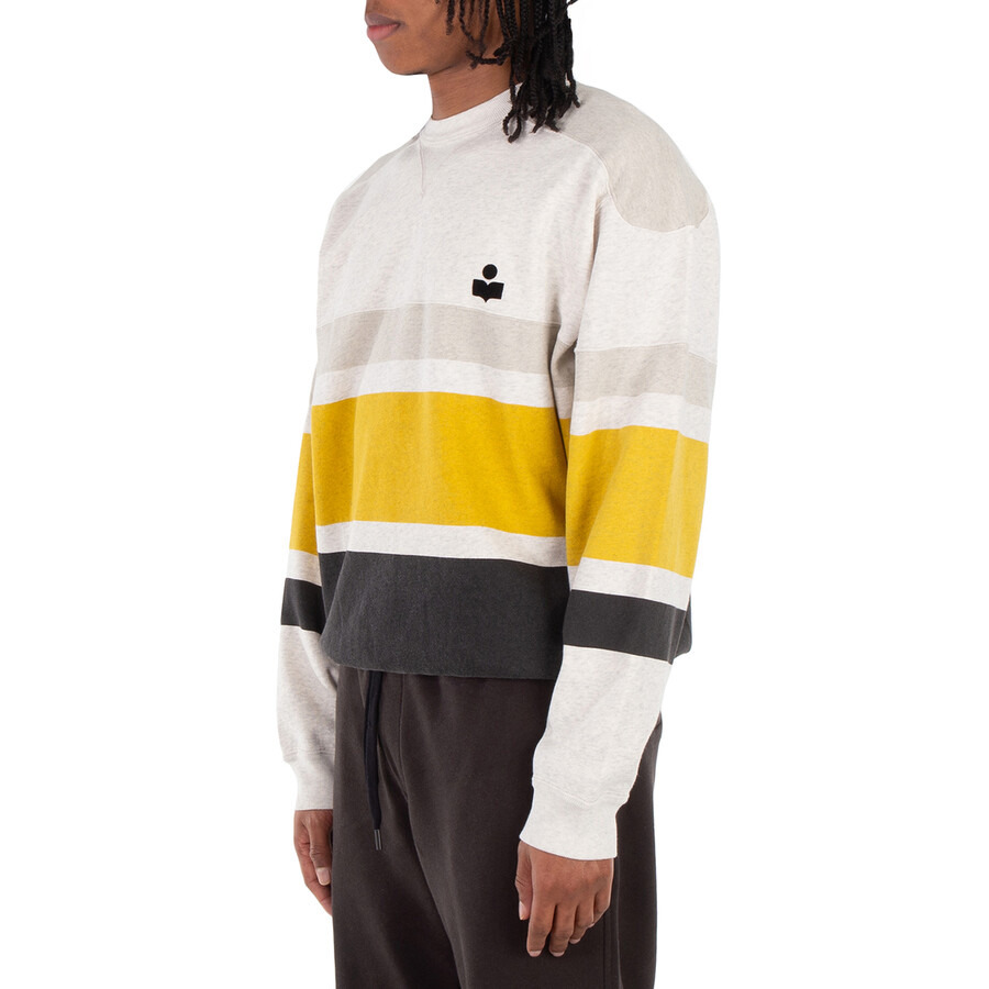 Isabel Marant Men's Beige Meyoan Striped Crewneck Sweatshirt - 2