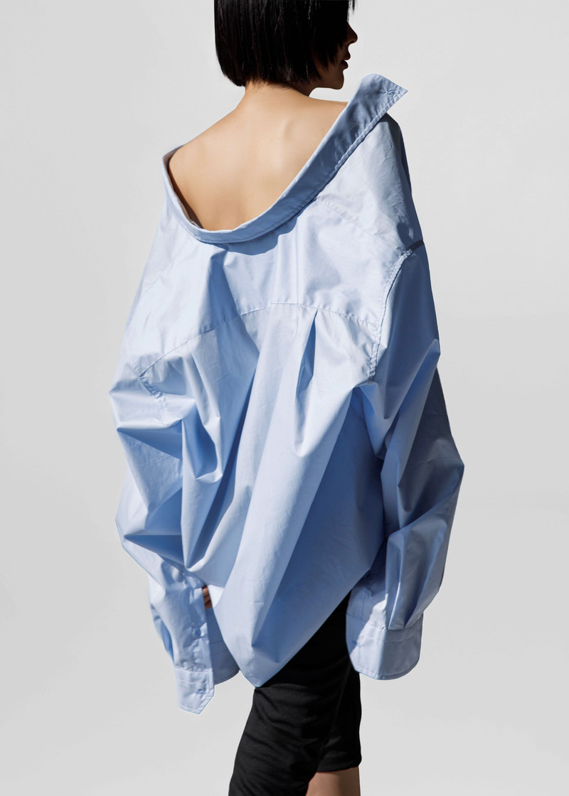 Revel Poplin Oversized Shirt - Sky Blue 1