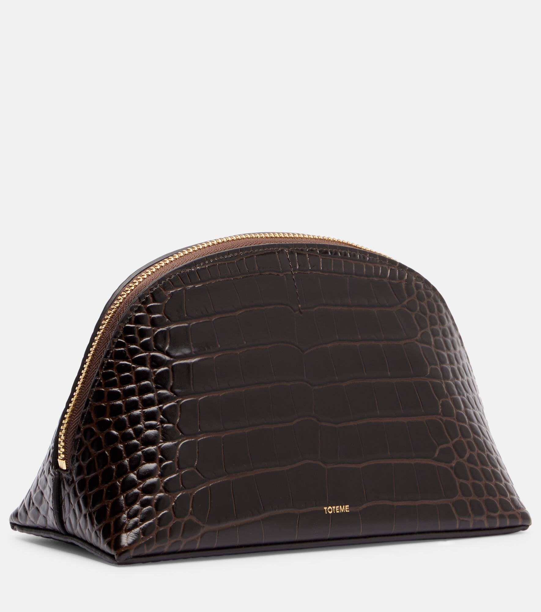 Small croc-effect leather pouch - 4