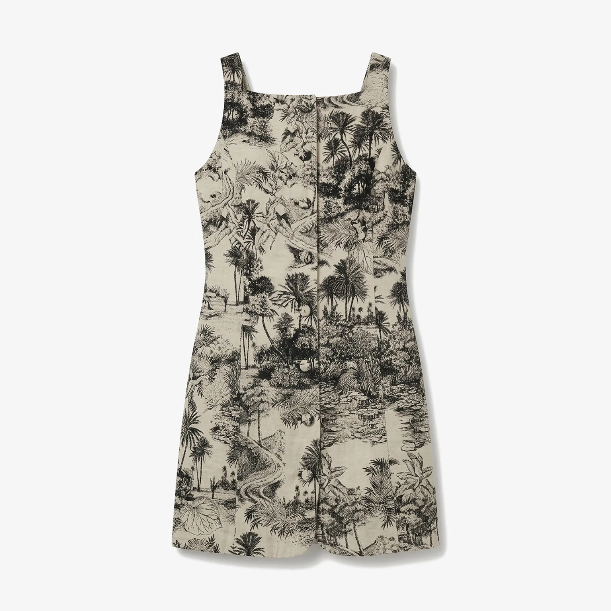 Bronwyn Button-Up Dress - Palm Toile Jacquard - 1