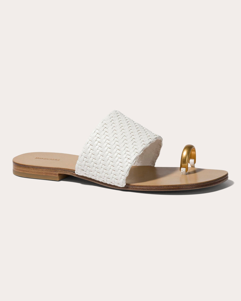 SIMKHAI Ariana Woven Faux-Leather Sandal outlook