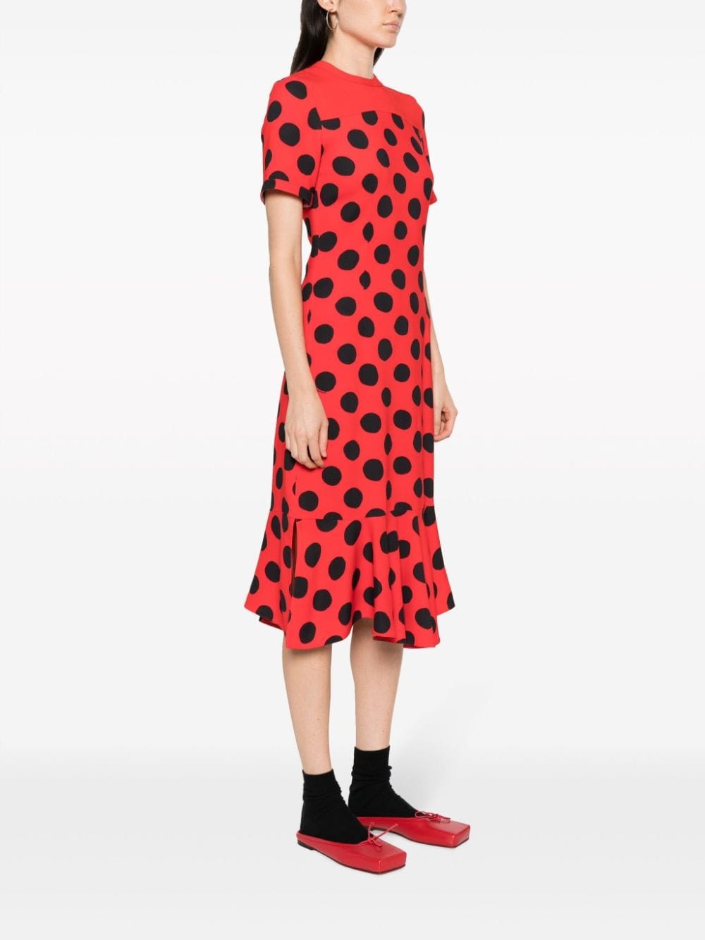 polka-dot pattern midi dress - 3