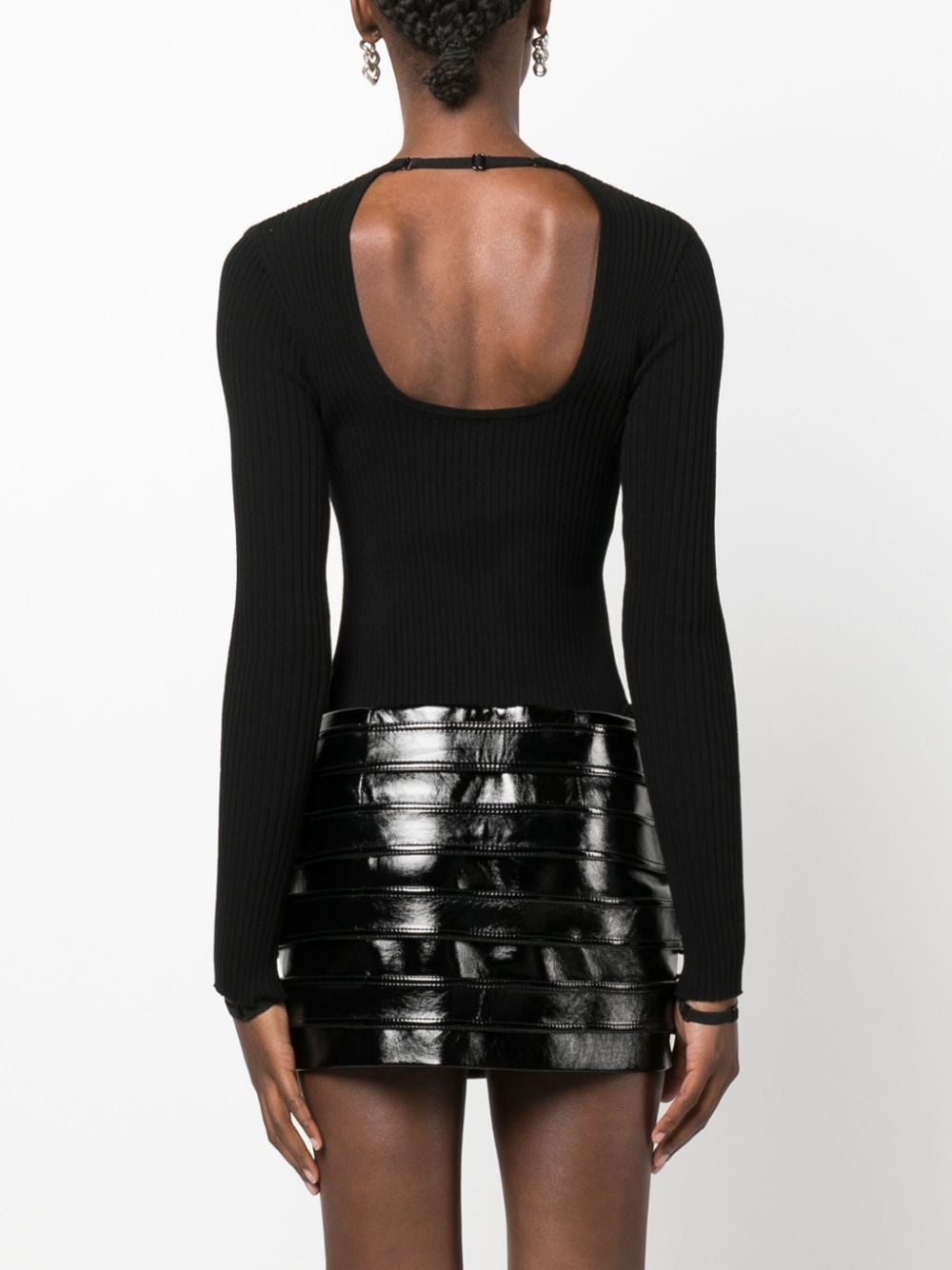open-back fine-ribbed top - 4