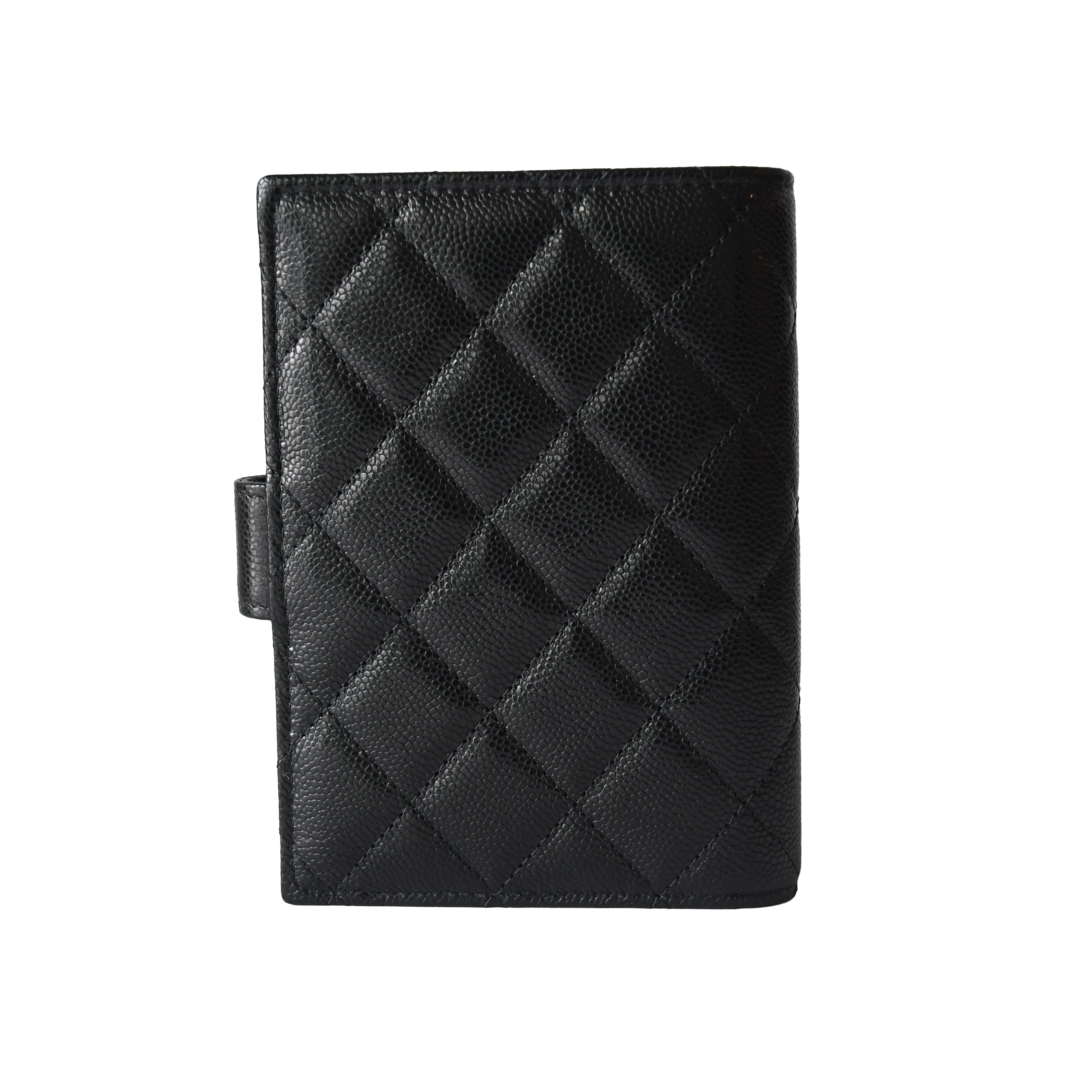 Chanel CC Caviar Quilted Passport Holder Wallet Black - 2