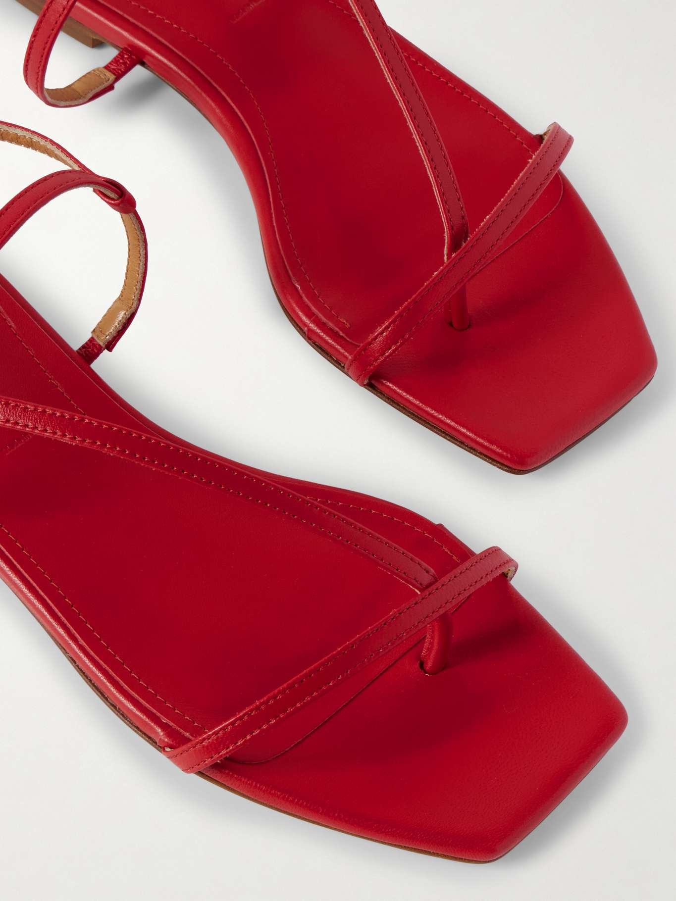 Ella leather slingback sandals Red - 4