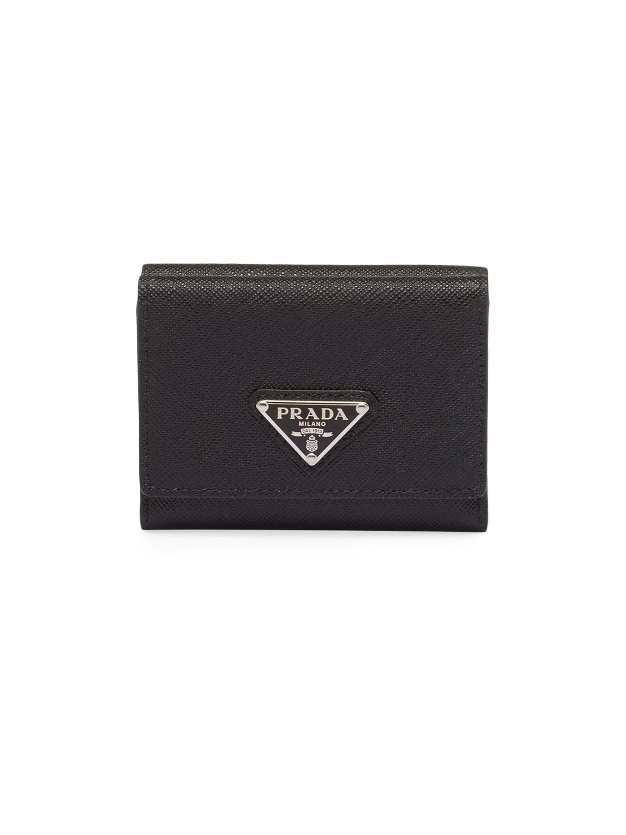 Men's Small Saffiano Leather Wallet - Black - 1