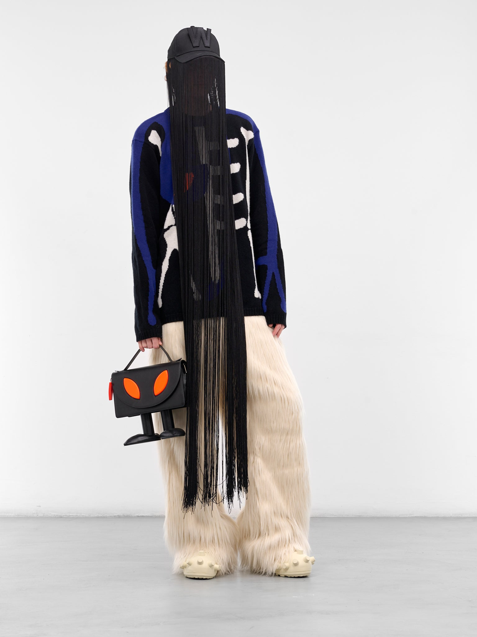 Black Leather Alien Friend Bag - 5
