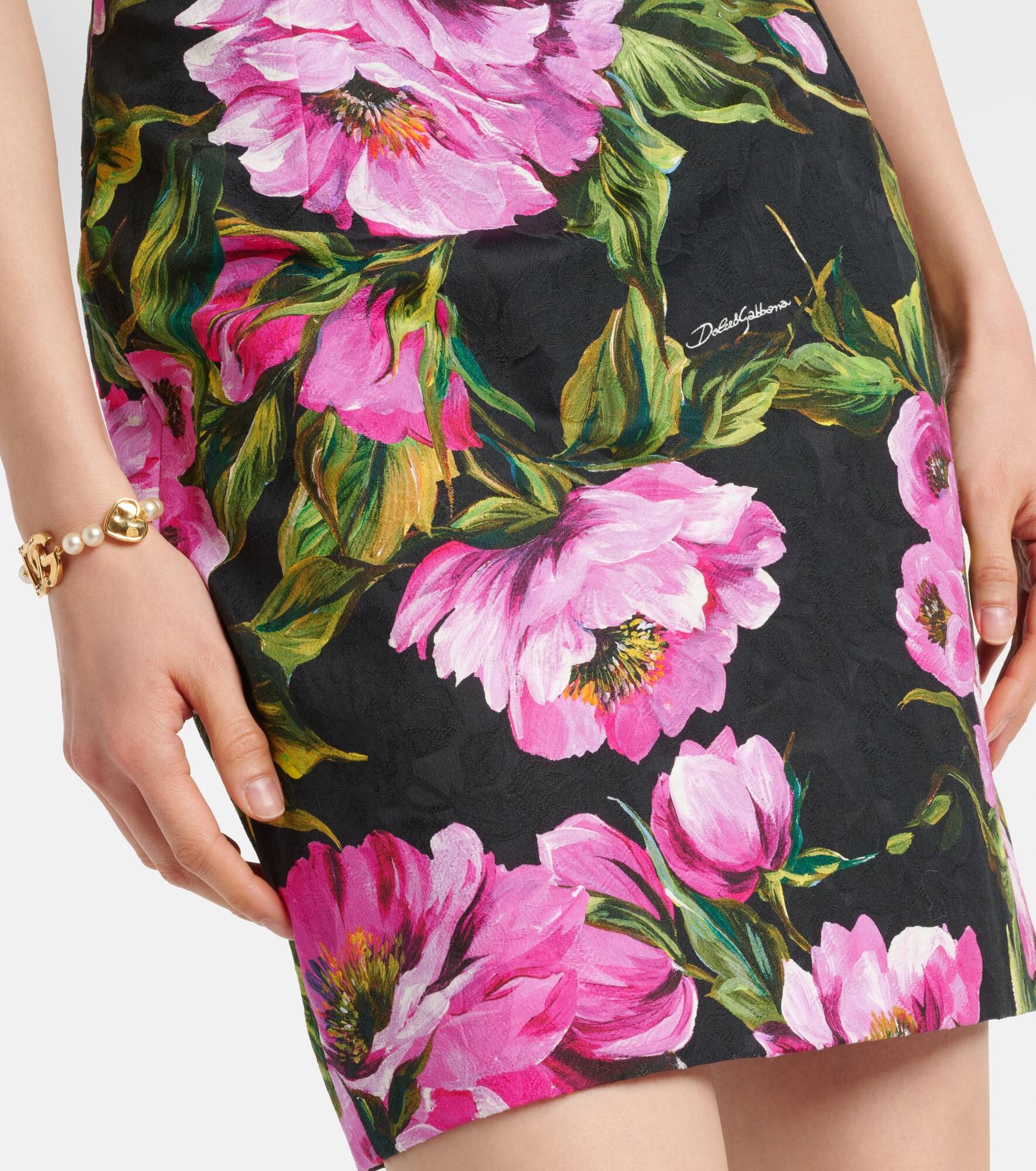Floral cotton jacquard minidress - 5