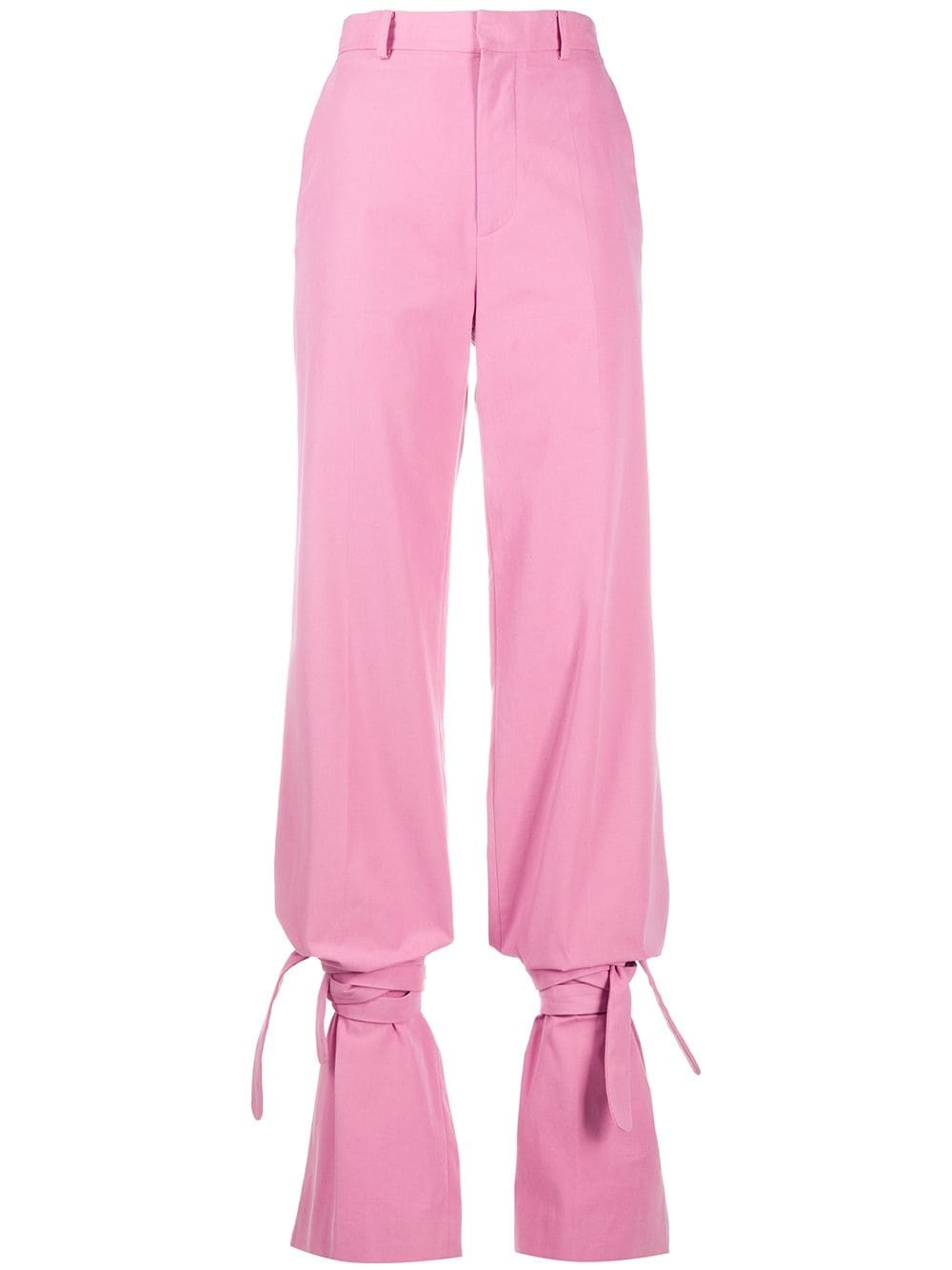 high-waisted tie-ankle trousers - 1