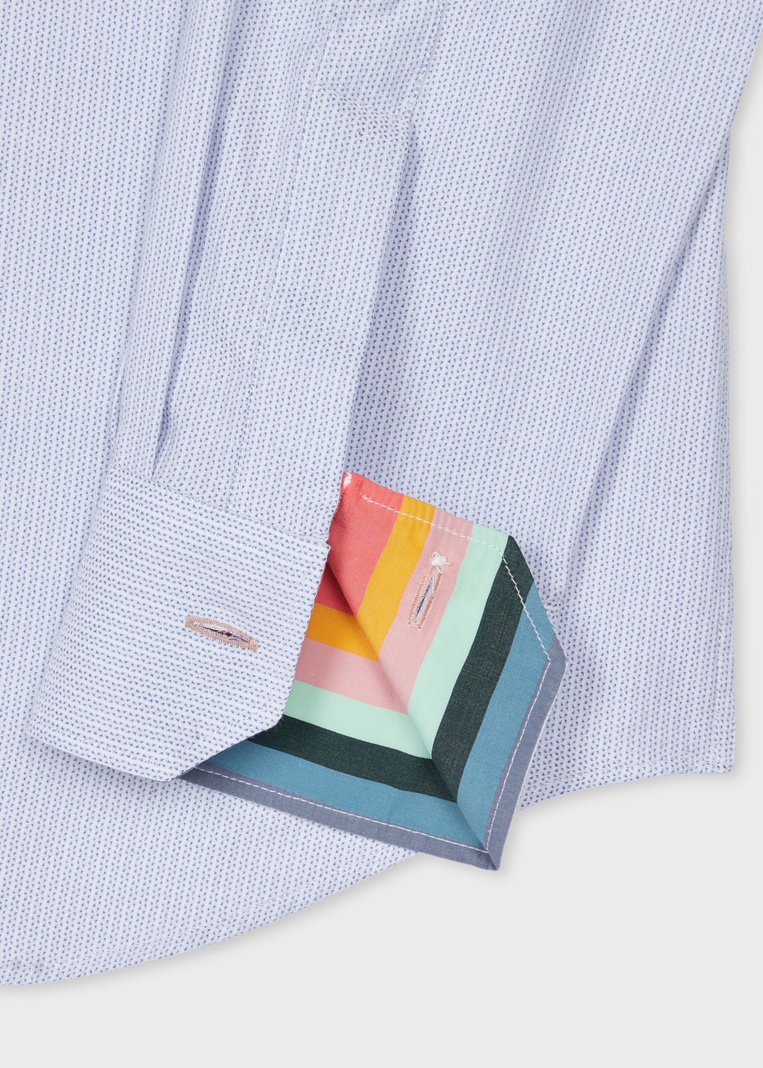 Tailored-Fit Light Blue 'Mini Geo' Easy-Care Cotton Shirt - 2