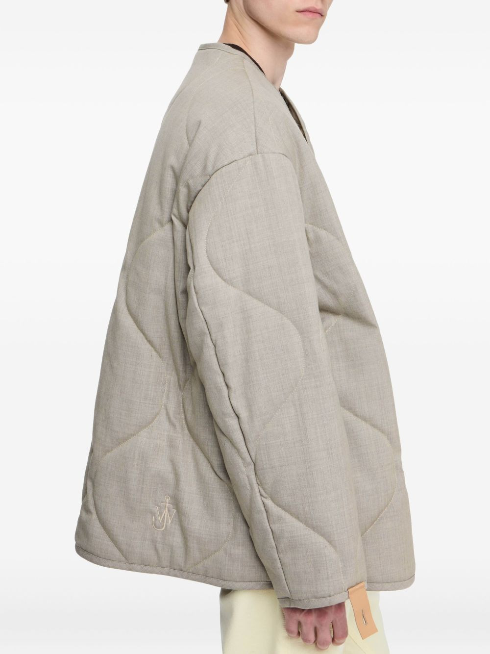 quilted button coat - 3