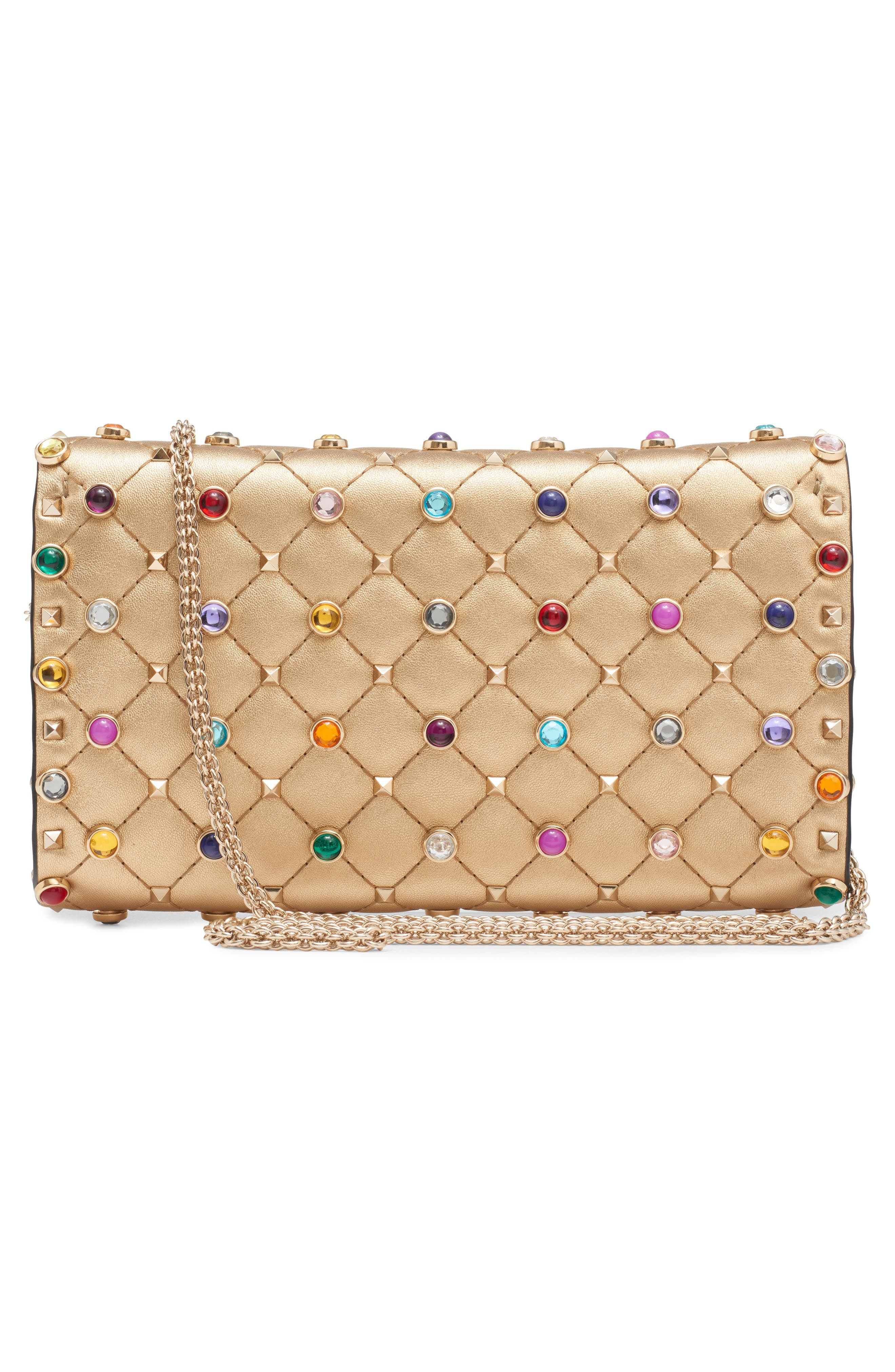 Valentino Garavani Rockstud Quilted Leather Shoulder Bag in Mekong/Soft Beige/Multicolor at Nordstro - 2