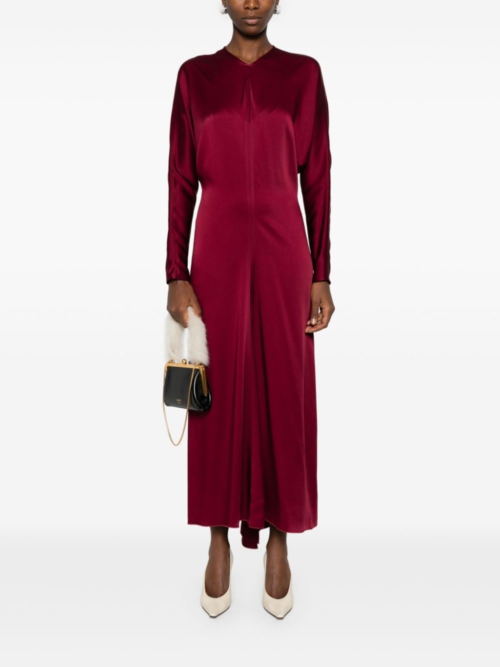 dolman-sleeves midi dress - 2