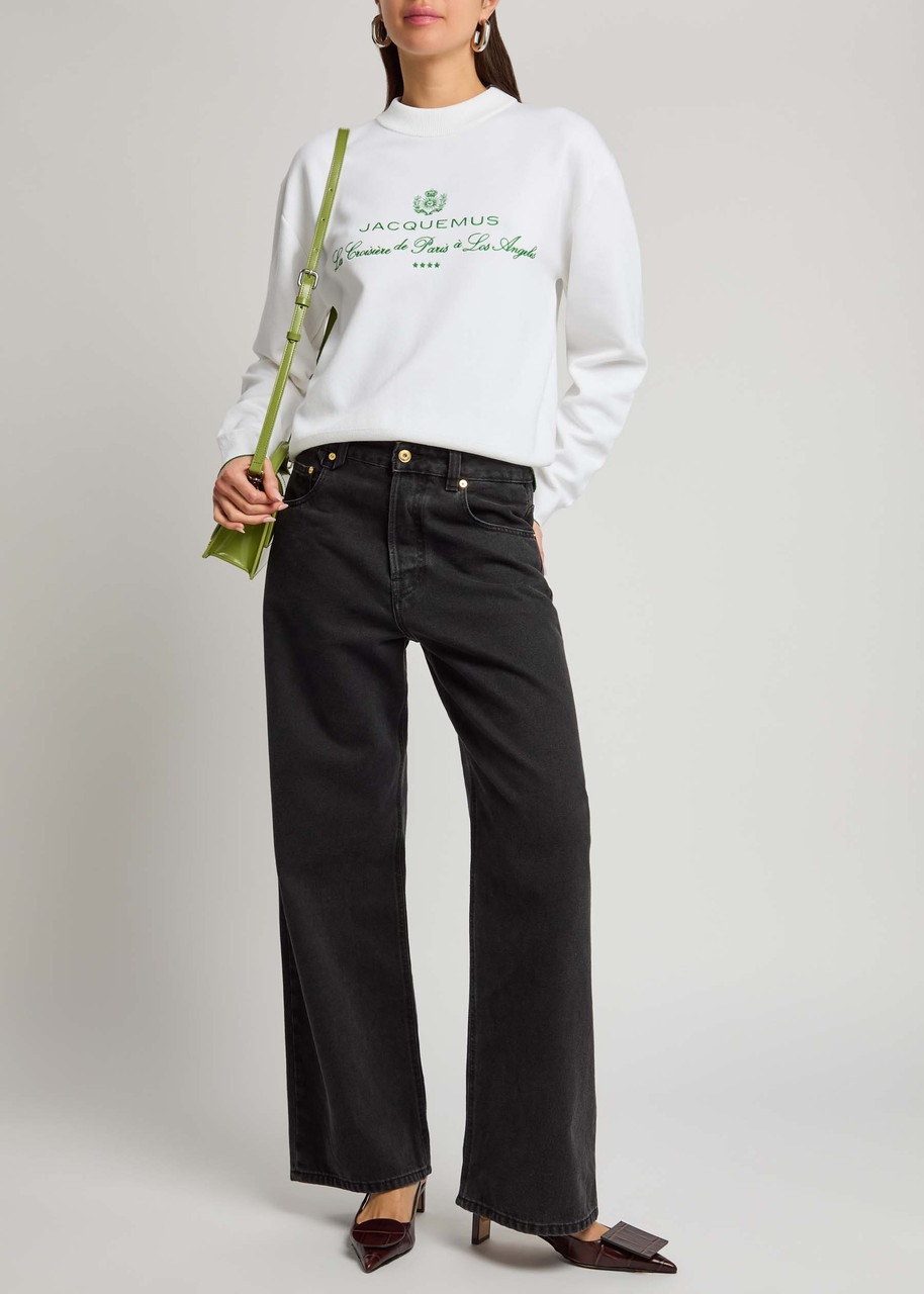 Jacquemus La Maille Venice Embroidered Cotton-blend Sweatshirt - 4