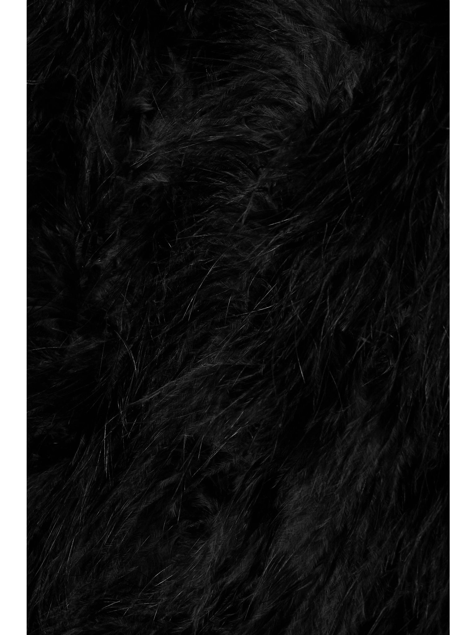 Feather-embellished silk-satin vest Black - 5
