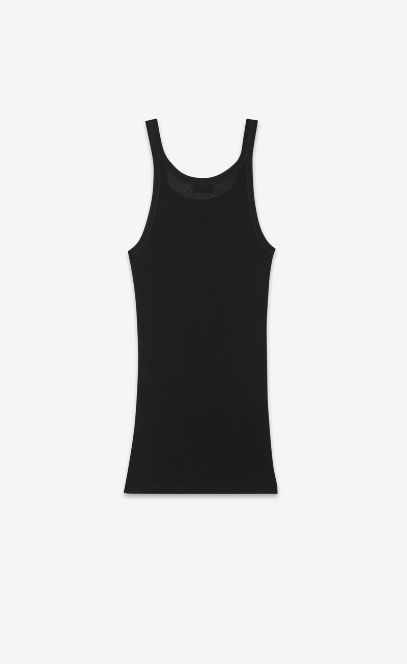 SAINT LAURENT cassandre tank top in ribbed jersey outlook