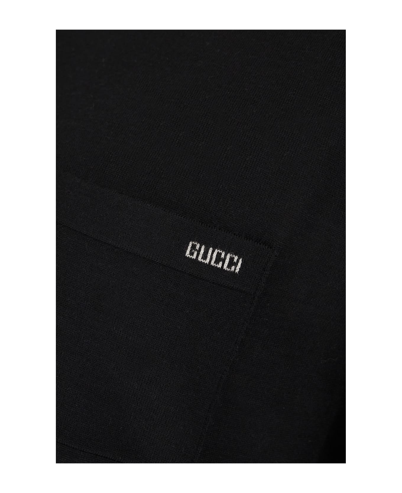 Black Wool Polo Shirt - 3