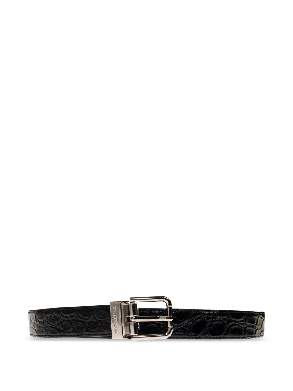 crocodile-effect buckle-fastening belt - 1