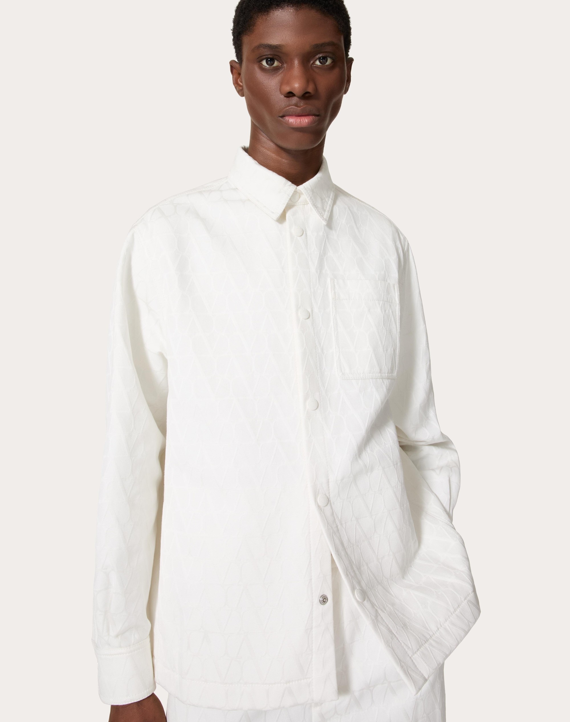 TOILE ICONOGRAPHE PATTERN COTTON CANVAS OVERSHIRT - 5