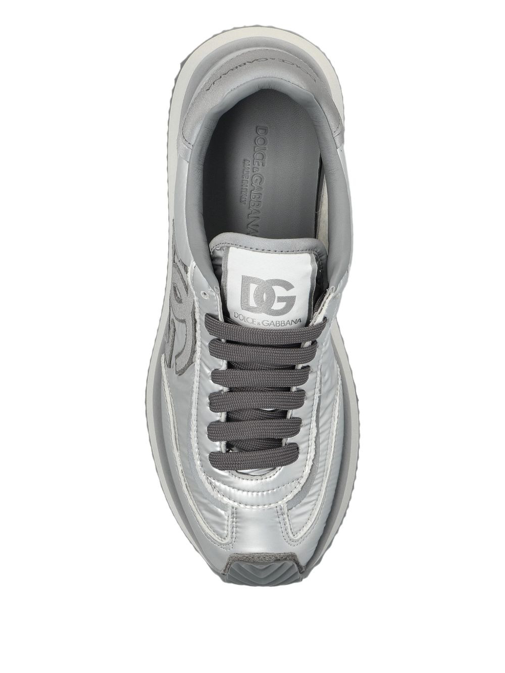logo-patch metallic sneakers - 3