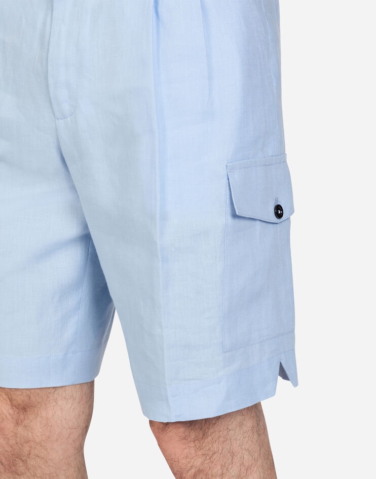 Bermuda cargo shorts in linen - 3