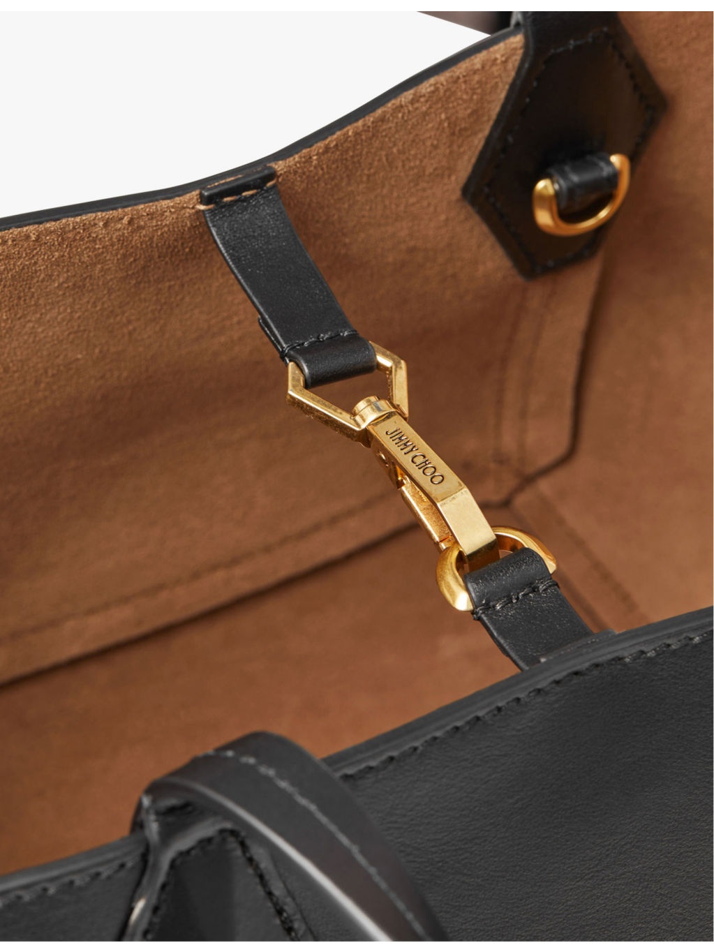 Diamond logo-embossed leather tote bag - 4