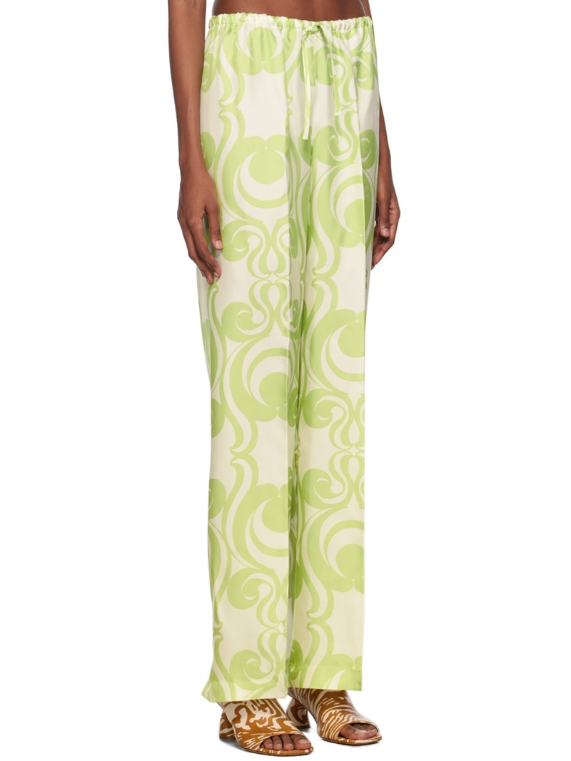 Green & White Printed Trousers 2