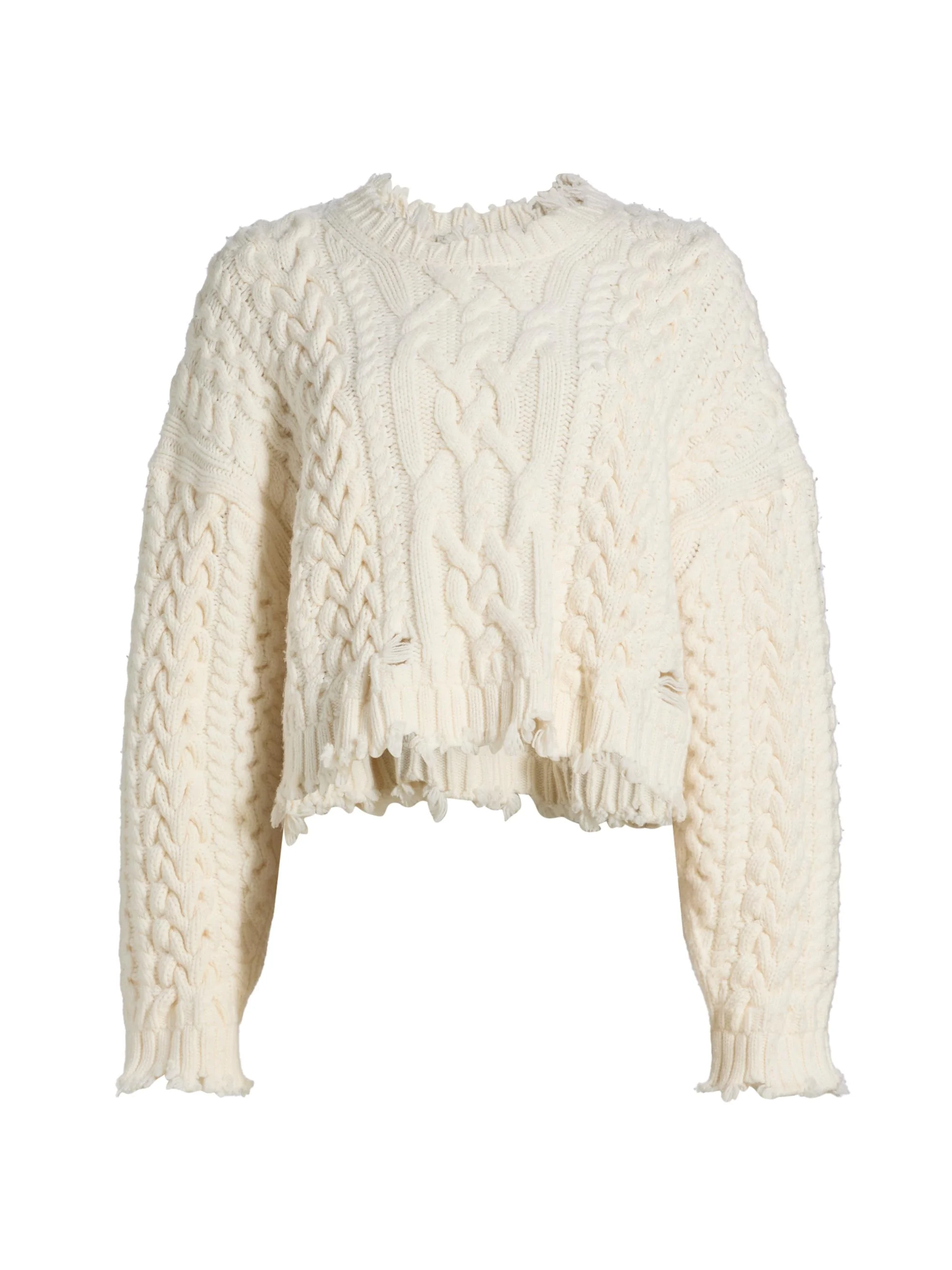 Women's Felix Wool Crop Sweater - Ivory - 1