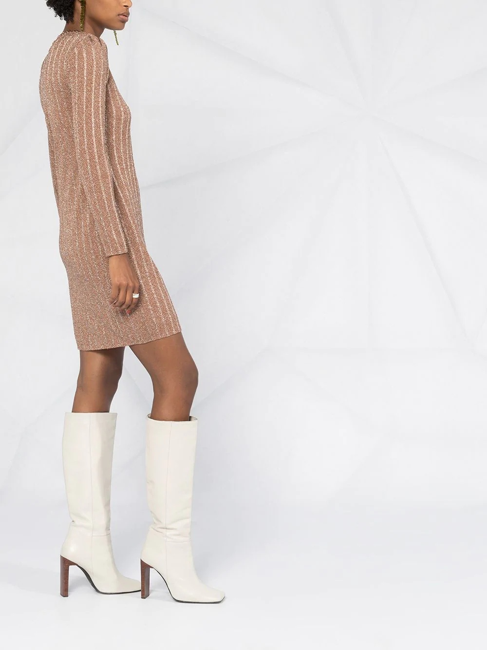 glitter knitted shift dress - 4