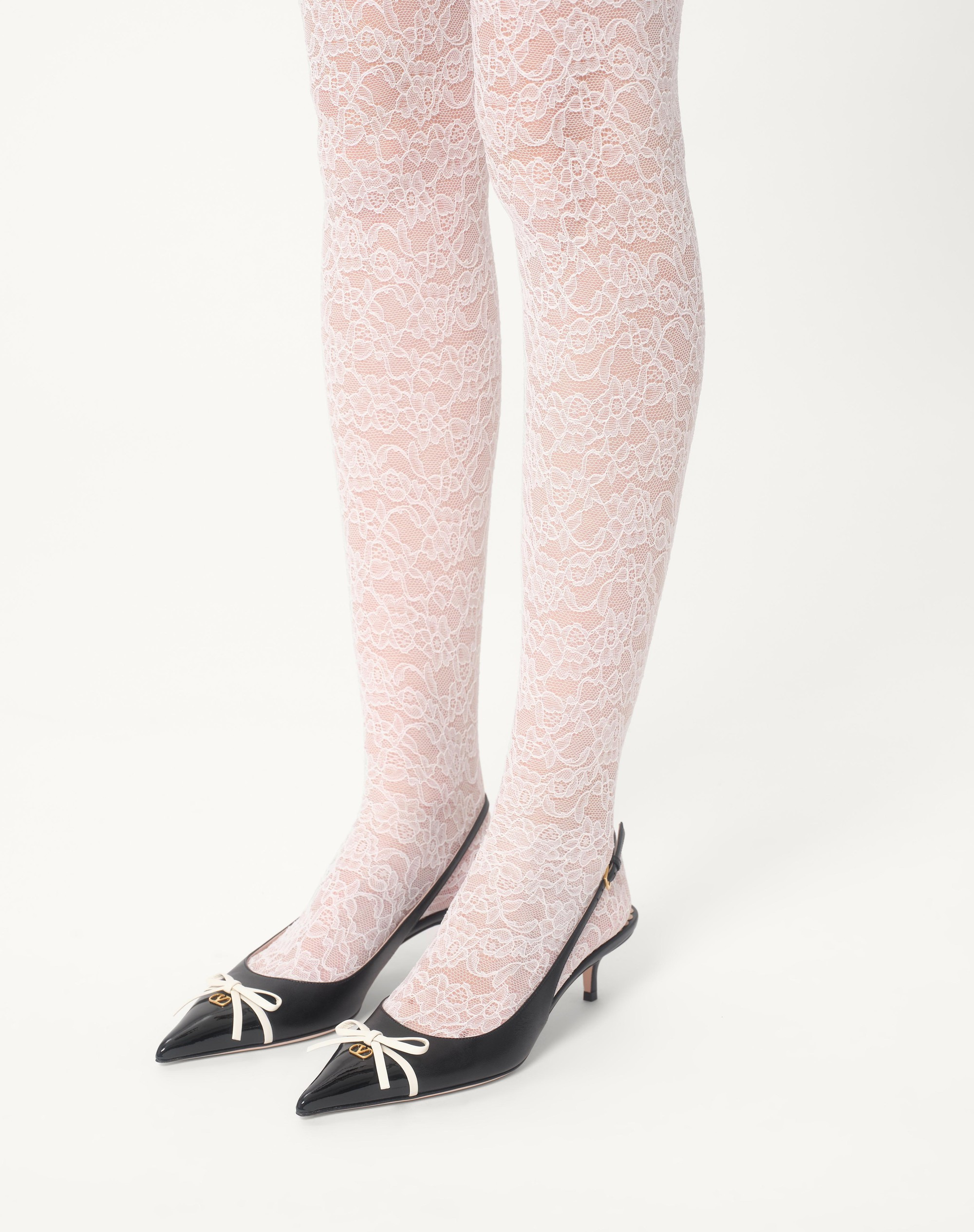 BEPOINTY SLINGBACK PUMP IN PATENT LEATHER AND KIDSKIN 45MM - 2