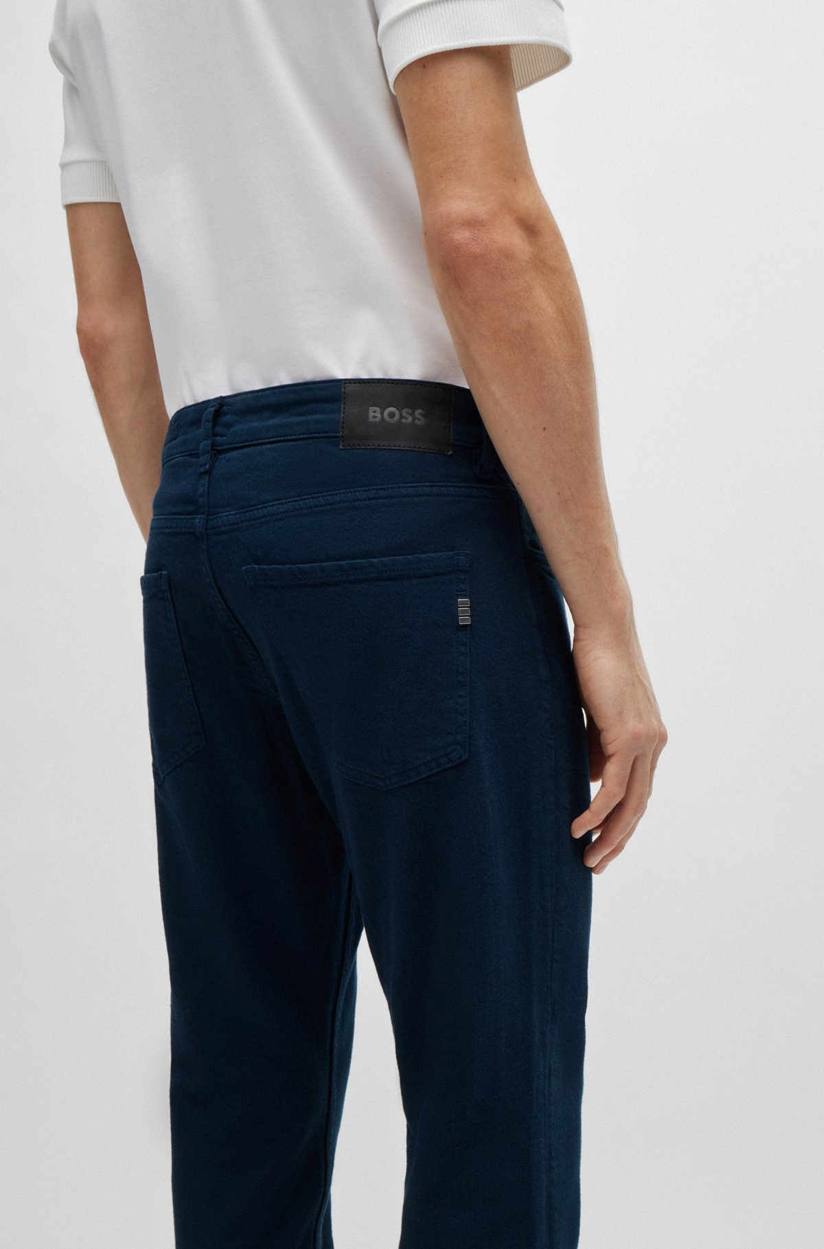 SLIM-FIT JEANS IN BLACK MECHANICAL-STRETCH DENIM - 5