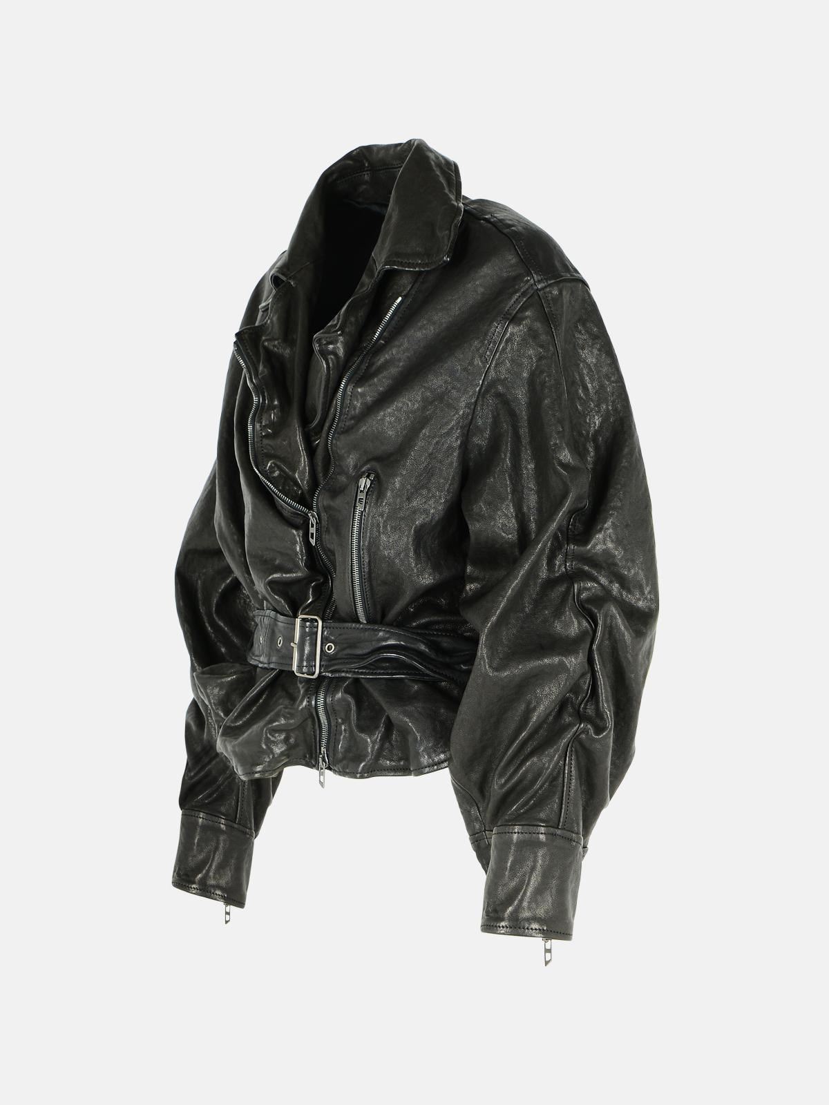 BLACK LEATHER JACKET - 2