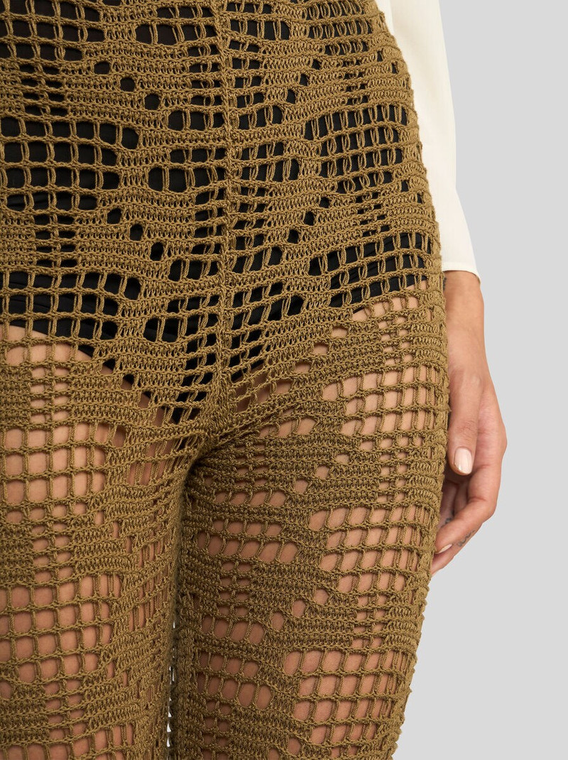 Etro CROCHET-EFFECT COTTON FLARED TROUSERS WITH FRINGING outlook